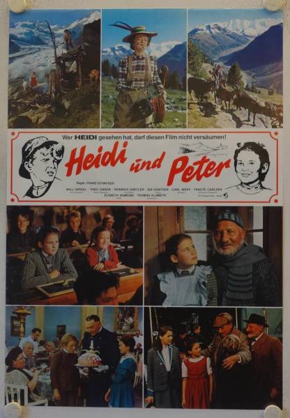Heidi und Peter originales deutsches Filmplakat (R70s)
